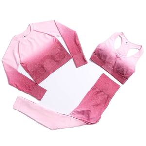 NUEVA mujer fitness ropa deportiva ropa de entrenamiento melocotón cadera cintura alta dos piezas gimnasio leggings yoga Set - Product Image 1