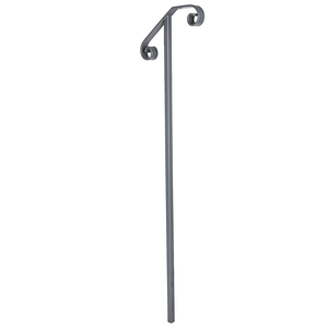 Corrimano singolo in legno con supporto in ferro battuto, piantana lunga per 1-2 gradini, corrimano di sicurezza - Product Image 3