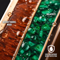 Bague de mariage pour homme en carbure de tungstène or rose 8 mm avec incrustation bois de fût de whisky et malachite, ajustement confortable, vente en gros