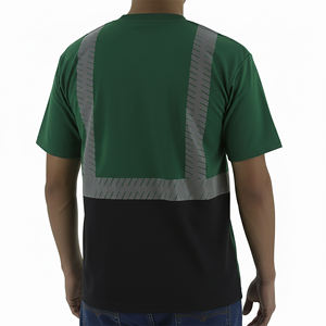 เสื้อยืดทำงานแบบแห้งเร็วสำหรับทุกเพศ ทุกวัย มองเห็นได้ชัดเจน แขนสั้น ตาข่ายสะท้อนแสง โพลีเอสเตอร์ กันฝุ่น กันลม - Product Image 3