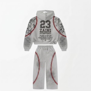 Conjunto Deportivo ZAINI para Hombre, Invierno, Estilo Urbano, 320 GSM, Felpa Premium 100% Algodón, Color Gris, con Logotipo Bordado e Impreso Personalizado - Product Image 2
