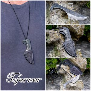 Cuchillo de Camping Forjado a Mano de Grado Industrial, Funda Flamingo, Colección Vintage Antigua, Estuche de Cuero Genuino, Acero Inoxidable - Product Image 2