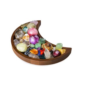 Wooden Moon&Star <b>Tray</b> for Snacks and Crystal Stones Holder for customized size hot selling - Product Image 5