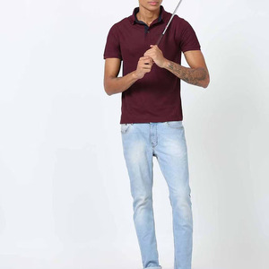 Polo à manches courtes pour homme, couleur unie, coton Oxford, coupe décontractée, boutons, longueur normale, vêtements de golf, polos - Product Image 4