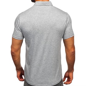 Chemises Polo de Golf, Chemises Polo pour Hommes, Tactiques, Séchage Rapide, Chemises Polo pour Hommes, Anti-Transpiration, Multifonctionnelles, Col Rond, Fitness Gris - Product Image 3