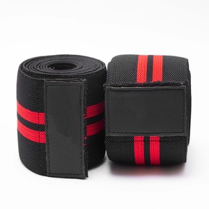 Bandages de genou élastiques en coton personnalisés pour la musculation, vente en gros, pour entraînements en salle de sport, bandages de sécurité pour l'entraînement au soulevé de terre - Product Image 1