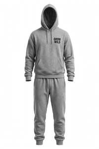 Ensemble de survêtement unisexe gris en polaire respirant avec capuche et pantalon de jogging, coupe décontractée, cordon de serrage, poches, tenue d'hiver - Product Image 3
