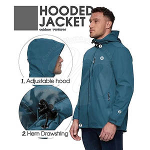 Chaqueta Impermeable de Alta Calidad a Precio de Mayoreo, Chaqueta Impermeable de Nailon y Poliéster con Logotipo Personalizado, Chaqueta Impermeable al Mejor Precio - Product Image 4