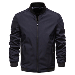 2026 New Stand Collar Zipper Men's Formal Bomber <b>Jacket</b> Business Casual Windproof Eco-Friendly Plaid Patchwork Autumn <b>Slim</b> <b>Fit</b> - Product Image 1