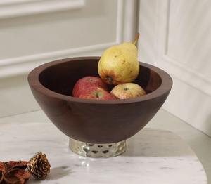 Bol à fruits en bois, Bol de service en bois, Bol à fruits de luxe, Bol à fruits moderne en bois, Bol à fruits design, Bol de décoration de luxe pour la maison - Product Image 1
