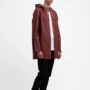 <b>Rain</b> <b>Jacket</b> Waterproof Hooded <b>Long</b> Windproof PU PVC Outdoor Durable Lightweight Protective Stand Collar Thin OEM Custom - Product Image 6