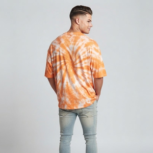 Camiseta de hombre con lavado ácido, manga corta, cuello redondo, estilo vintage, efecto desgastado por el sol, oversize, 245 g/m², 100% algodón - Product Image 2