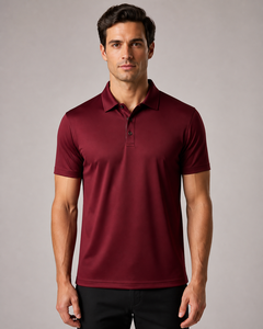 Polo en tricot blanc pour homme 100% polyester, léger, respirant, coupe classique - Product Image 5