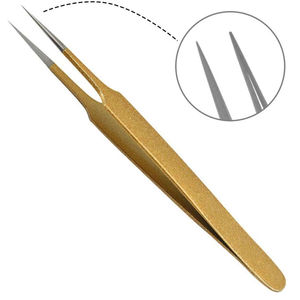 Pince à épiler professionnelle Harrat Group Premium Beauty pour cils et sourcils, en acier inoxydable, pointe incurvée 10 mm, précision durable - Product Image 5