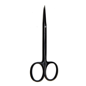 Ciseaux à cuticules en acier inoxydable noir à lame courbée, pointe acérée, pour droitiers, outil de manucure et de beauté - Product Image 4