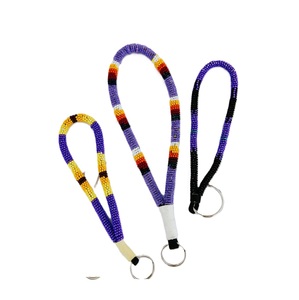 Unique Handmade Beaded Embroidery Keychain Gift For Her Decorative Seed Beads Embroidered Keychain Bag Accessory - Product Image 2