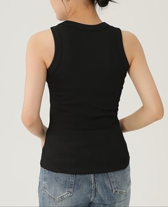 Débardeur décontracté pour femme, col rond sans manches, respirant, confortable, tendance, polyvalent, côtelé - Product Image 5