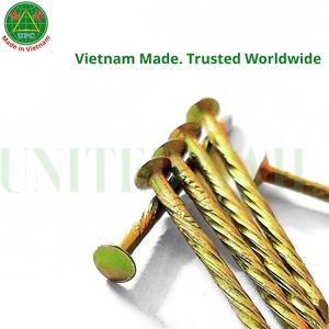 1-3/8 Inch Yellow Plated Steel Screw/Smooth <b>Nails</b> with Checkered Head from Vietnam | Clavos sueltos con recubrimiento amarillo - Product Image 1