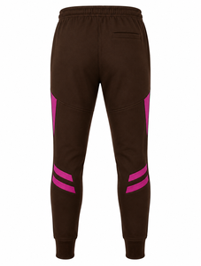 Custom Brown <b>Pink</b> Hooded <b>Tracksuit</b> Set for Men Full Zip Jogger Sportswear OEM Wholesale Activewear - Product Image 6