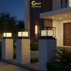 Lámpara de Poste Decorativa de Acero Inoxidable para Jardín, 3500K Blanco Cálido, CA 220V, para Villas, Resorts, Hoteles y Portones - Product Image 2