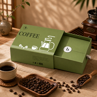 Boîte à tiroir biodégradable et écologique pour grains de café et capsules, logo personnalisé, gaufrage à chaud or, emballage de Noël
