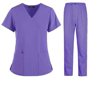 OEM Unisex Denim Short Sleeve <b>Scrub</b> <b>Sets</b> with Custom Logo High-quality Cotton Blends Needle Detection for Hospital Use - Product Image 3