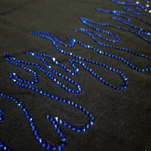 T-shirt pour homme avec strass, orné de cristaux, en coton, style streetwear, vêtements décontractés, fournisseur en gros OEM - Product Image 6