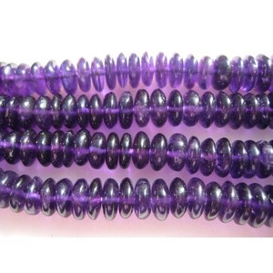 Cuentas espaciadoras de amatista auténtica con corte alemán, facetadas en forma de disco, para la fabricación de joyas, en hilo. - Product Image 2
