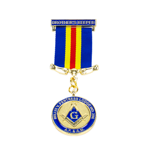 Medaglia di Onorificenza Massonica in Lega di Zinco con Nastro, Medaglia d'Onore per Loggia Massonica, Souvenir per Cerimonia della Massoneria - Product Image 1
