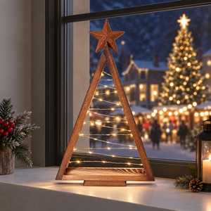 High Quality Eco-Friendly <b>Wooden</b> Unfoldable <b>Christmas</b> <b>Tree</b> Hs Husnain Crafts Modern Handmade Hanging Ornament - Product Image 1