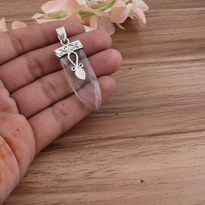 Collier en cristal de zircon clair, argent sterling 925, plaqué platine vintage, bijoux énergétiques de guérison Reiki, cristal pointu authentique - Product Image 4