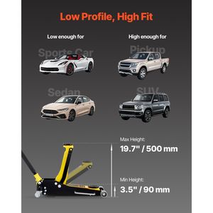 Martinetto idraulico da officina a basso profilo da 3 tonnellate in alluminio e acciaio, con pompa a sollevamento rapido e doppi pistoni, modello Li - Product Image 3