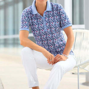 Camiseta Polo Floral para Mujer, Sublimada, Manga Corta, para Golf, Tenis, Casual, Deportiva, de Secado Rápido, Elástica, OEM - Product Image 2