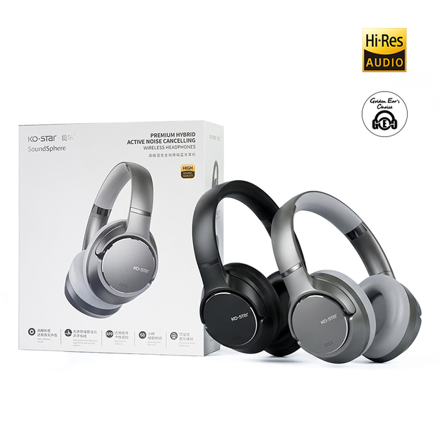 Wireless Bluetooth Active Noise Cancelling Over-Ear Foldable Headphones 40mm Speaker Driver ANC App Control