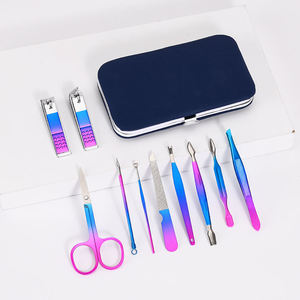 Anaaif Enterprises 7/10/12/15 Piece 1 Dazzle Double-Color Stainless Steel Professional Luxurious Manicure <b>Pedicure</b> <b>Set</b> for Adult - Product Image 2