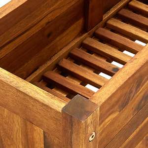 Jardinera Rectangular Grande Elevada en Madera Rústica de Acacia Cálida para Suministros de Jardín - Product Image 6