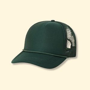 Custom Baseball Hat Foam Front 5 Panel Outdoor Style Structured Cap with <b>Rope</b> Detail Mesh Back Trucker Hat for Sports Streetwear - Product Image 1