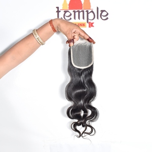 ผมแท้แบบอินเดีย 4x4 Closure Remy สีธรรมชาติ ลอนลึกแบบหลวมๆ เรียงเกล็ดผมอย่างดี เย็บสองชั้นด้วยเครื่องจักร ผมไม่ผ่านการแปรรูป น้ำหนัก 100 กรัม/ชิ้น - Product Image 1