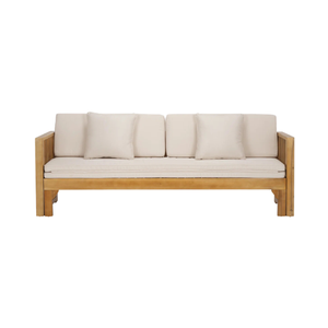 Sofá Cama de Madera de Teca Sólida y Duradera para Exteriores, con Cojines, para Hotel y Villa - Product Image 4