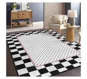 Tapis de luxe abstrait à motifs, lavable en machine, grande surface, style nordique, bleu et or, tapis de sol intérieur, taille personnalisée - Product Image 3