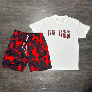 Ensemble de survêtement pour homme en molleton respirant imprimé sur mesure de haute qualité, t-shirt et short deux pièces, jogging d'été, streetwear unisexe, 100% coton - Product Image 6