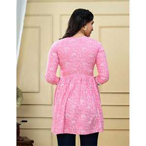 เสื้อคุर्ติผ้าฝ้ายทอแบบสบายๆ สไตล์ลำลองสำหรับผู้หญิง ลดราคาพิเศษ เหมาะสำหรับใส่ในชีวิตประจำวัน ใส่ทำงานในฤดูร้อน - Product Image 3