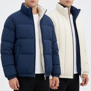 Men's <b>Reversible</b> Puffer Jacket Winter <b>Coat</b> Stand Collar Zip Up Outdoor Streetwear Custom Private Label OEM ODM - Product Image 4