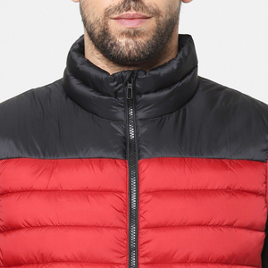 High Quality <b>Canvas</b> Puffer <b>Jacket</b> for <b>Men</b> Custom Logo Zip-Up Stand Collar Front Waterproof Breathable Glossy Finish for Winter - Product Image 4