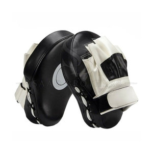 MMA Boxing Training Focus Pads Leather Durable Protective Curved Mitt Design Secure Wrist <b>Grip</b> Sports Training & Coaching Use - Product Image 2