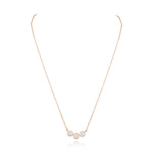 สร้อยคอจี้เพชรทรงมาร์คีส์สามเม็ดประดับด้วยทองคำขาว 14K หรูหรา ดีไซน์สวยงาม เหมาะสำหรับเป็นของขวัญวันครบรอบแต่งงานสำหรับผู้หญิง - Product Image 1