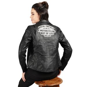 Veste en cuir d'agneau véritable pour femme, style zippé, vente en gros - Product Image 2