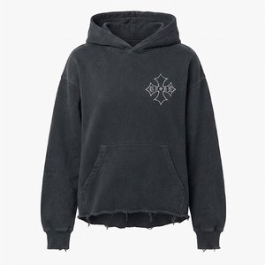 Sweat à capuche unisexe personnalisé en molleton 100 % coton, style streetwear hiver, couleur unie, décontracté, écologique, séchage rapide, vente en gros OEM, produit phare - Product Image 1