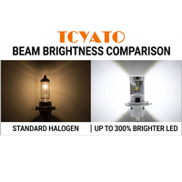 Ampoules LED TCYATO H4 pour voitures, éclairage LED de voiture amélioré avec faisceau haut et bas intégré à haute luminosité, phares avant LED