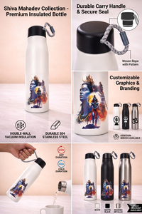 Botella de Agua de Metal Personalizada con Diseño Liviya Mahadev Shiv para Graduación y Regreso a Clases - Product Image 2